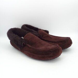 UGG Brown Suede Shearling Slippers House Shoes 1005255 Size 14